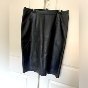 BCBG Black Faux Leather Skirt